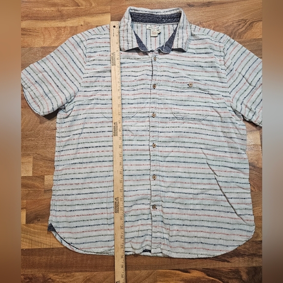 Carbon2Cobalt Striped Short Sleeve Button-Up Shirt Men’s L - Picture 4 of 6